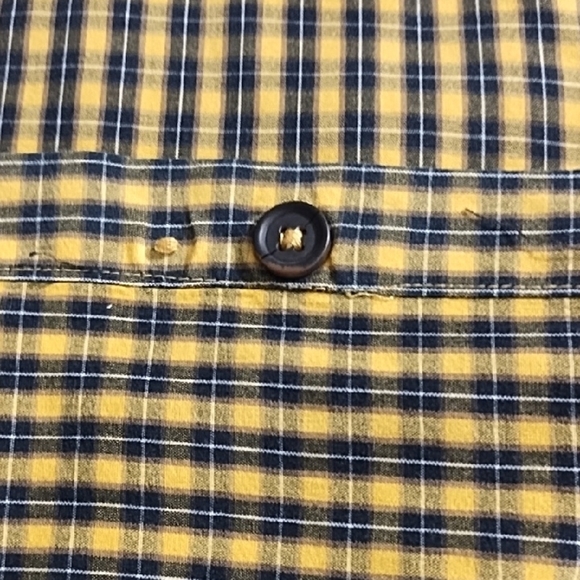 Black & Yellow Plaid Soft Button-Down Shirt Pen Pocket - Picture 11 of 14
